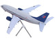 Boeing 737 500 Commercial Aircraft United Airlines Classic 737 Series N936UA Gray with Blue Tail Gemini 200 Series 1/200 Diecast Model Airplane GeminiJets G2UAL312