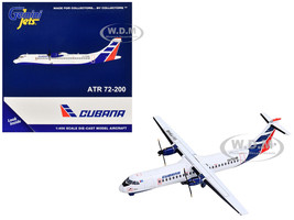 ATR 72 200 Commercial Aircraft Cubana Airlines CU T1548 White with Red and Blue Stripes 1/400 Diecast Model Airplane GeminiJets GJ2222