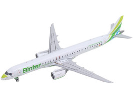 Embraer E195 E2 Commercial Aircraft Binter Canarias EC OEA White with Green Tail Stripes Stripes 1/400 Diecast Model Airplane GeminiJets GJ2281