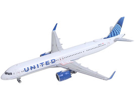Airbus A321neo Commercial Aircraft United Airlines N14502 White with Blue Tail 1/400 Diecast Model Airplane GeminiJets GJ2346