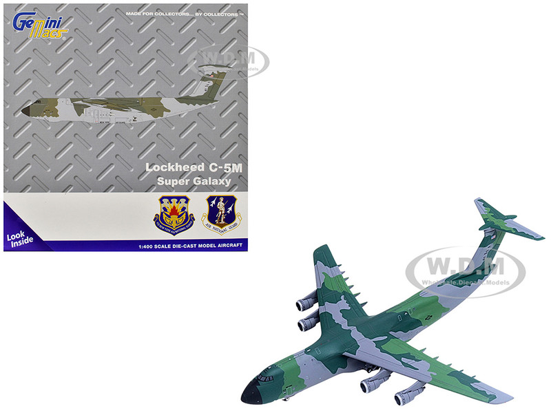 Lockheed C 5M Super Galaxy Transport Aircraft New York Air National Guard, 105th Airlift Wing Stewart Air National Guard Base United States Air Force 68 0226 Green Camouflage Gemini Macs Series 1/400 Diecast Model Airplane GeminiJets GM126