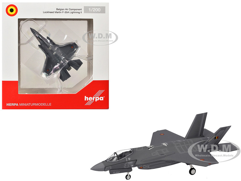 Lockheed Martin F 35A Lightning II Aircraft 312th Fighter Squadron Luke Air Force Base Belgian Air Component 1/200 Diecast Model Airplane Herpa HE573641