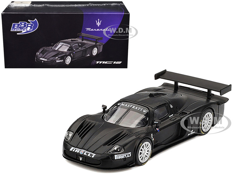 Maserati MC12 Competizione Test Fiorano 2004 Matt Black 1/64 Diecast Model Car BBR BBRDIE6417