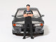 Nissan Skyline GT R R32 RHD Right Hand Drive Gunmetal Gray Metallic with Tsugio Matsuda Figure Limited Edition 1/64 Diecast Model Car Mini GT MGT00869