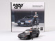 Nissan Skyline GT R R32 RHD Right Hand Drive Gunmetal Gray Metallic with Tsugio Matsuda Figure Limited Edition 1/64 Diecast Model Car Mini GT MGT00869