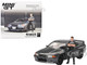 Nissan Skyline GT R R32 RHD Right Hand Drive Gunmetal Gray Metallic with Tsugio Matsuda Figure Limited Edition 1/64 Diecast Model Car Mini GT MGT00869 Nissan Skyline GT R R32 RHD Right Hand Drive Gunmetal Gray Metallic with Tsugio Matsuda Figure Limited Edition 1/64 Diecast Model Car Mini GT MGT00869