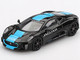 Jaguar C X75 Black with Light Blue Stripe Limited Edition 1/64 Diecast Model Car Mini GT MGT01070