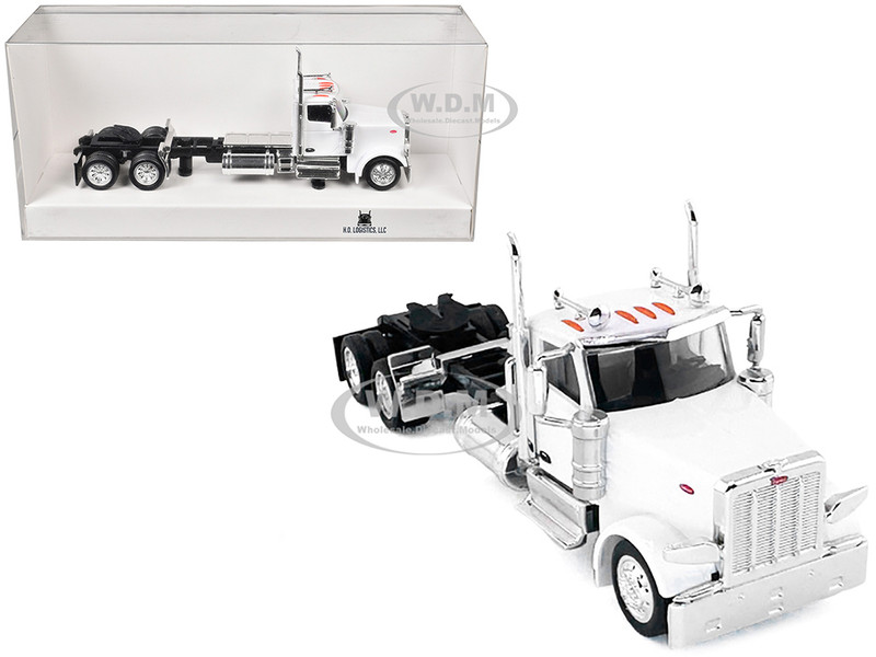 Peterbilt 589 2 Axel Day Cab White 1/87 (HO) Plastic Model Car HO Logistics HL-589071
