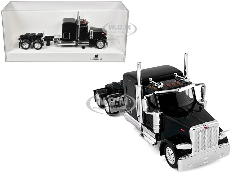 Peterbilt 589 Truck with 72 Inch Sleeper Black 1/87 (HO) Plastic Model Car HO Logistics HL-589094