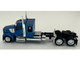 Kenworth W990 with Flat Top Sleeper Cab Blue Metallic 1/87 (HO) Plastic Model Car HO Logistics HL-990063