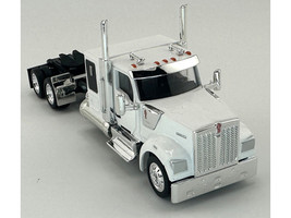 Kenworth W990 with Flat Top Sleeper Cab White 1/87 (HO) Plastic Model Car HO Logistics HL-990073