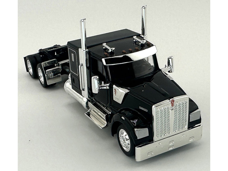 Kenworth W990 with Flat Top Sleeper Cab Black 1/87 (HO) Plastic Model Car HO Logistics HL-990093