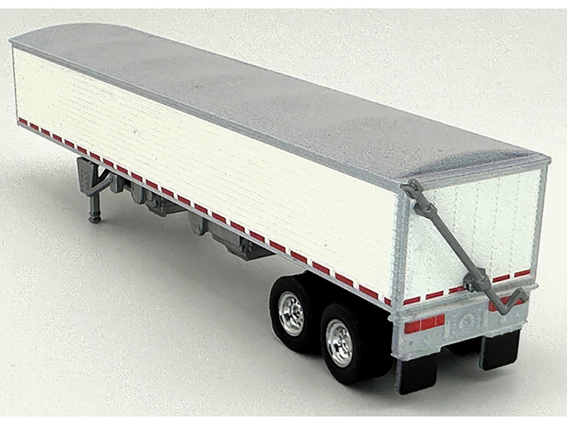 Covered Grain Trailer White with Silver Tarp 1/87 (HO) Plastic Model Car HO Logistics HL-467