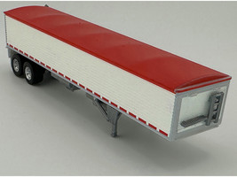 Covered Grain Trailer White with Red Tarp 1/87 (HO) Plastic Model Car HO Logistics HL-468