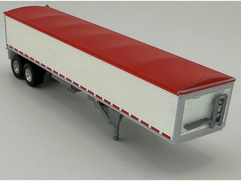 Covered Grain Trailer White with Red Tarp 1/87 (HO) Plastic Model Car HO Logistics HL-468
