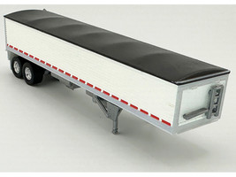 Covered Grain Trailer White with Black Tarp 1/87 (HO) Plastic Model Car HO Logistics HL-469