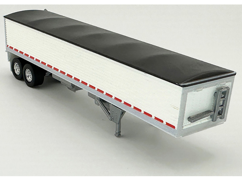 Covered Grain Trailer White with Black Tarp 1/87 (HO) Plastic Model Car HO Logistics HL-469