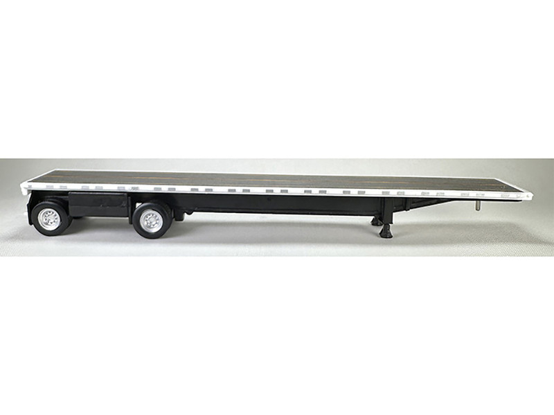 High Boy Spread Axle Flatbed Trailer White 1/87 (HO) Plastic Model Car HO Logistics HL-477