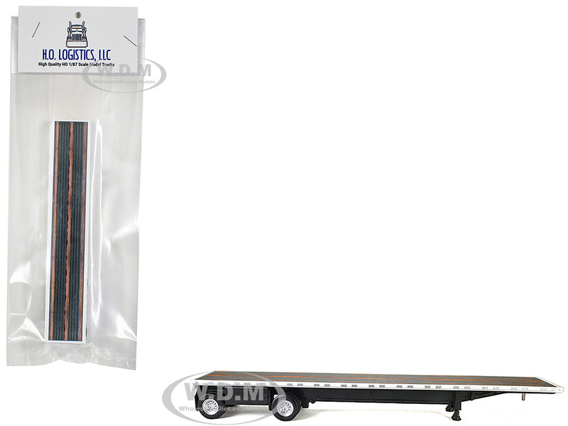 High Boy Spread Axle Flatbed Trailer White 1/87 (HO) Plastic Model Car HO Logistics HL-477