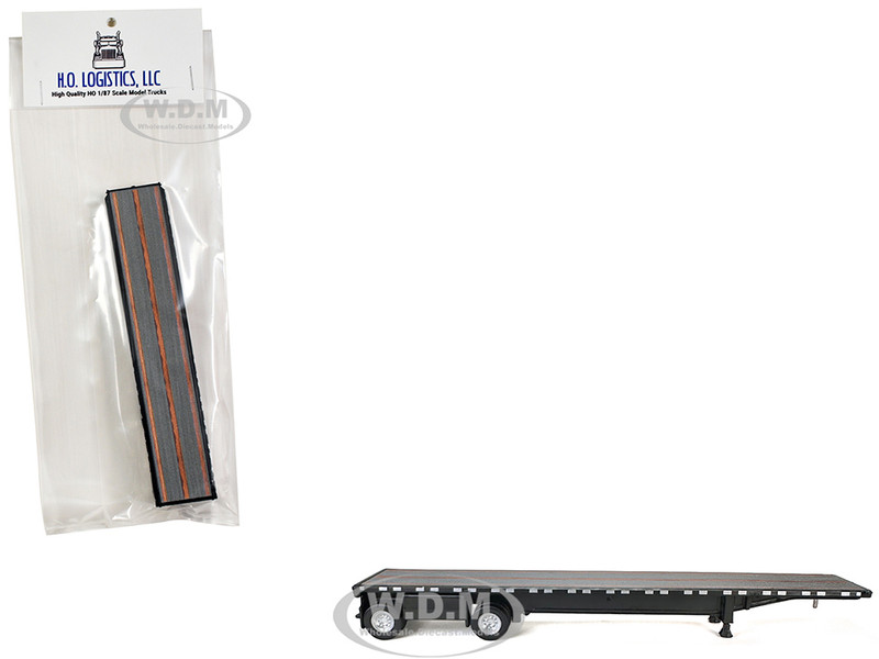 High Boy Spread Axle Flatbed Trailer Black 1/87 (HO) Plastic Model Car HO Logistics HL-479