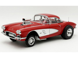 1961 Chevrolet Corvette Gasser Roman Red with Red Interior Limited Edition to 300 pieces Worldwide 1/18 Diecast Model Car ACME A1800935