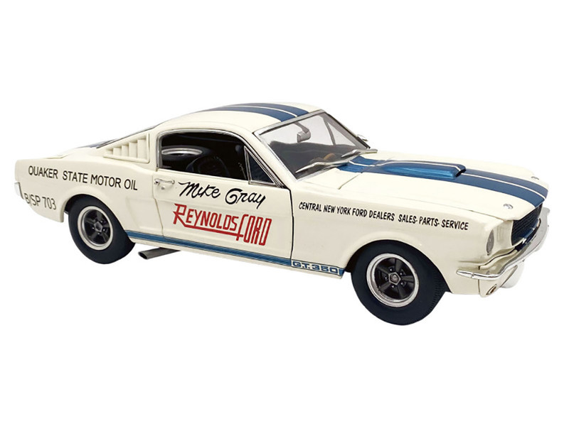 1965 Shelby GT350 Reynolds Ford White with Blue Stripes Limited Edition to 204 pieces Worldwide 1/18 Diecast Model Car ACME A1801883