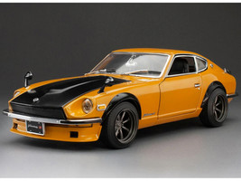 1970 Nissan Fairlady Z S30 RHD Right Hand Drive Orange with Carbon Hood Asian Collectibles Series 1/18 Diecast Model Car Sun Star SS-3516R