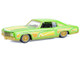 1970 Chevrolet Monte Carlo Lowrider Michael Heralda Special Edition Lime Green with Graphics Hobby Exclusive Series 1/64 Diecast Model Car Greenlight GL-2020002
