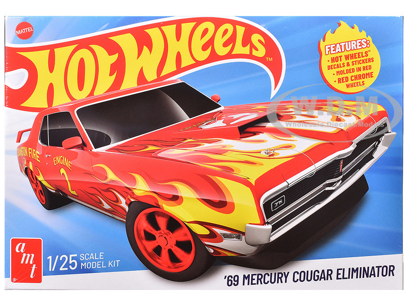 Skill 2 Model Kit 1969 Mercury Cougar Eliminator Hot Wheels 1/25 Scale Model AMT AMT1527
