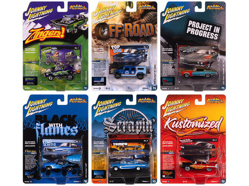 Street Freaks 2025 Release 1 Set B of 6 Cars 1/64 Diecast Model Cars Johnny Lightning JLSF027B Street Freaks 2025 Release 1 Set B of 6 Cars 1/64 Diecast Model Cars Johnny Lightning JLSF027B