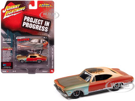 1968 Chevrolet Chevelle SS 396 Matador Red Weathered Project in Progress Series 1/64 Diecast Model Car Johnny Lightning JLSF027-JLSP404A