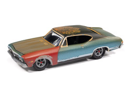 1968 Chevrolet Chevelle SS 396 Tripoli Turquoise Weathered Project in Progress Series 1/64 Diecast Model Car Johnny Lightning JLSF027-JLSP404B