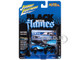1974 Pontiac GTO Black and Blue with Blue Flame Graphics with White Interior Black with Flames Series 1/64 Diecast Model Car Johnny Lightning JLSF027-JLSP405B