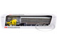 Peterbilt 379 with 63 Mid-Roof Sleeper and Wilson Silverstar Livestock Trailer Harrison Trucking Yellow with Black Stripes 1/64 Diecast Model DCP/First Gear 60-2104