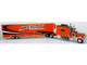Peterbilt 379 Tractor with Enclosed Car Carrier Trailer Reliable Carriers Orange and Black Heavy Haul Truck Collection 1/43 Diecast Model Iconic Replicas 43-0632 Peterbilt 379 Tractor with Enclosed Car Carrier Trailer Reliable Carriers Orange and Black Heavy Haul Truck Collection 1/43 Diecast Model Iconic Replicas 43-0632