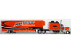 Peterbilt 379 Tractor with Enclosed Car Carrier Trailer Reliable Carriers Orange and Black Heavy Haul Truck Collection 1/43 Diecast Model Iconic Replicas 43-0632 Peterbilt 379 Tractor with Enclosed Car Carrier Trailer Reliable Carriers Orange and Black Heavy Haul Truck Collection 1/43 Diecast Model Iconic Replicas 43-0632