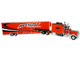 Peterbilt 379 Tractor with Enclosed Car Carrier Trailer Reliable Carriers Orange and Black Heavy Haul Truck Collection 1/43 Diecast Model Iconic Replicas 43-0632 Peterbilt 379 Tractor with Enclosed Car Carrier Trailer Reliable Carriers Orange and Black Heavy Haul Truck Collection 1/43 Diecast Model Iconic Replicas 43-0632
