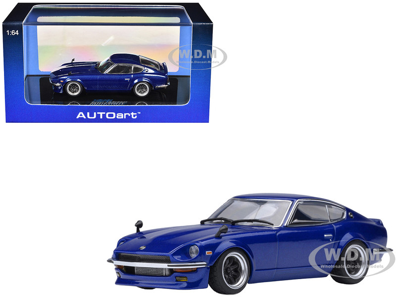 Nissan Fairlady Z RHD Right Hand Drive Akuma No Z Blue Metallic Wangan Midnight Comic #1 Version Manga 1/64 Diecast Model Car Autoart 20685