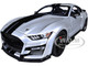 Ford Mustang Shelby GT500 Iconic Silver Metallic with Black Stripes 1/18 Model Car Autoart 73096