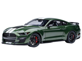 Ford Mustang Shelby GT500 Eruption Green Metallic with White Stripes 1/18 Model Car Autoart 73097