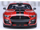 Ford Mustang Shelby GT500 Rapid Red Metallic with Black Stripes 1/18 Model Car Autoart 73098