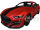 Ford Mustang Shelby GT500 Rapid Red Metallic with Black Stripes 1/18 Model Car Autoart 73098