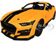 Ford Mustang Shelby GT500 Cyber Orange Metallic with Black Stripes 1/18 Model Car Autoart 73099