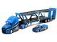 Mack Anthem Open Car Hauler Blue with Graphics and 1993 Chevrolet 454 SS Pickup Truck Blue with Graphics Toyo Tires Transporters Series 1/64 Diecast Models Maisto 11454-MJS03 Mack Anthem Open Car Hauler Blue with Graphics and 1993 Chevrolet 454 SS Pickup Truck Blue with Graphics Toyo Tires Transporters Series 1/64 Diecast Models Maisto 11454-MJS03