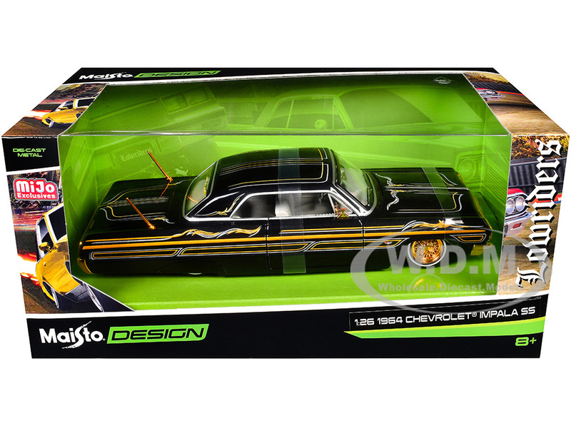 1964 CHEVROLET IMPALA SS LOWRIDER BLACK 1/26 DIECAST MODEL CAR BY
