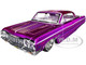 1964 Chevrolet Impala SS Lowrider Candy Purple with Graphics and White Interior Lowriders Maisto Design Series 1/26 Diecast Model Car Maisto 32547-PUR