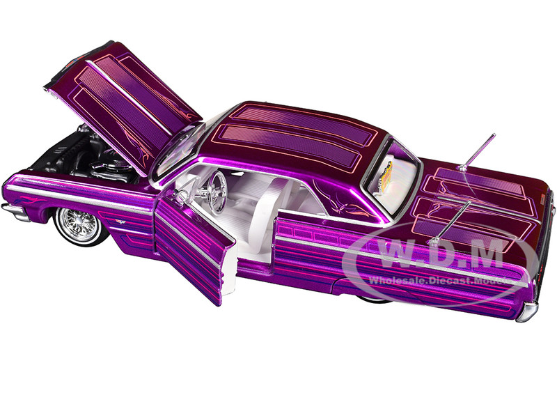 1964 Chevrolet Impala SS Lowrider Candy Purple with Graphics and