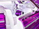 1964 Chevrolet Impala SS Lowrider Candy Purple with Graphics and White Interior Lowriders Maisto Design Series 1/26 Diecast Model Car Maisto 32547-PUR