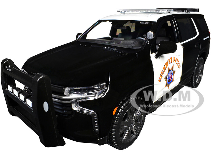 2021 Chevrolet Tahoe California Highway Patrol Black and White Authority Maisto Design Series 1/26 Diecast Model Car Maisto 32548CHP