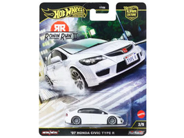2007 Honda Civic Type R RHD Right Hand Drive White Ronin Run II Series Diecast Model Car Hot Wheels JBK53